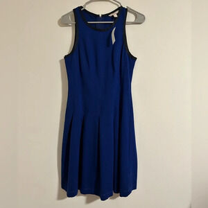 NWT Banana Republic navy/royal blue pleated drop waist dress